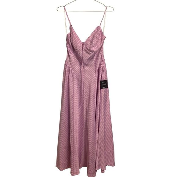Lulu's Immaculate Perfection Lilac Striped Double Strap Midi Dress MED NWT - Picture 2 of 6